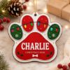 Picture of Personalized Dog Paw Christmas Ornament, Custom Pet Name Ornament, Dog Lover Gift, Puppy Keepsake, 2026 Christmas Tree Decor, Pet Xmas Gift