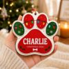 Picture of Personalized Dog Paw Christmas Ornament, Custom Pet Name Ornament, Dog Lover Gift, Puppy Keepsake, 2026 Christmas Tree Decor, Pet Xmas Gift