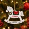 Picture of Personalized Baby First Christmas Ornament, Custom Name Rocking Horse Ornament, Baby 1st Christmas Gift, Newborn Keepsake, 2026 Xmas Decor