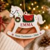 Picture of Personalized Baby First Christmas Ornament, Custom Name Rocking Horse Ornament, Baby 1st Christmas Gift, Newborn Keepsake, 2026 Xmas Decor