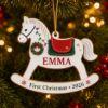 Picture of Personalized Baby First Christmas Ornament, Custom Name Rocking Horse Ornament, Baby 1st Christmas Gift, Newborn Keepsake, 2026 Xmas Decor
