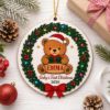 Picture of Personalized Baby First Christmas Ornament, Custom Name Teddy Bear Ornament, Baby 1st Christmas Gift, Newborn Keepsake, 2026 Xmas Tree Decor