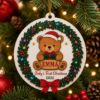 Picture of Personalized Baby First Christmas Ornament, Custom Name Teddy Bear Ornament, Baby 1st Christmas Gift, Newborn Keepsake, 2026 Xmas Tree Decor