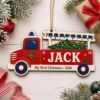 Picture of Personalized Fire Truck First Christmas Ornament, Custom Name Baby Ornament, Firefighter Kids Gift, 2026 Christmas Tree Keepsake, Boy Gift