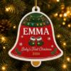 Picture of Personalized Baby First Christmas Ornament, Custom Name Bell Ornament, Newborn Keepsake, Baby 1st Christmas Gift, 2026 Christmas Tree Decor
