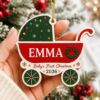 Picture of Personalized Baby First Christmas Ornament, Custom Name Baby Carriage Ornament, Newborn Keepsake, Baby 1st Christmas Gift, 2026 Xmas Decor