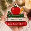 Picture of Personalized Teacher Christmas Ornament, Custom Name Teacher Gift, School Ornament, Christmas 2026 Keepsake, Teacher Appreciation Keepsake