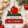 Picture of Personalized Teacher Christmas Ornament, Custom Name Teacher Gift, School Ornament, Christmas 2026 Keepsake, Teacher Appreciation Keepsake