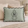 Picture of Personalized Pumpkin Monogram Pillow, Embroidered Halloween Linen Pillow, Custom Initial Fall Throw Pillow, Thanksgiving Home Decor