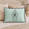 Picture of Personalized Pumpkin Monogram Pillow, Embroidered Halloween Linen Pillow, Custom Initial Fall Throw Pillow, Thanksgiving Home Decor