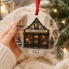Picture of Personalized Bookstore Christmas Ornament, Custom Bookshop Name Gift, 2 Layer Ceramic Acrylic Ornament, Book Lover Keepsake, Christmas 2026