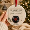 Picture of Personalized Our Song Ornament, Custom Couple Christmas Gift, Vinyl Record Keepsake, Anniversary Gift, Concert Memory Ornament for Couples