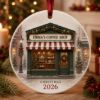 Picture of Personalized Coffee Shop Christmas Ornament, Custom Cafe Name Gift, 2 Layer Ceramic Acrylic Ornament, Small Business Gift, 2026 Xmas Decor