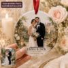 Picture of Personalized Wedding Photo Ornament, Custom Couple Christmas Gift, 2 Layer Ceramic Acrylic Keepsake, Bride Groom Wedding Date Ornament 2026