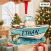 Picture of Personalized Fishing Boat Ornament, Custom Name Fisherman Gift, Bass Fishing Christmas Ornament, Boat Lover Gift, Holiday Keepsake Xmas 2026