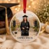 Picture of Personalized Graduation Photo Ornament, Custom Class of 2026 Gift, 2 Layer Ceramic Acrylic Keepsake, Senior Christmas Ornament, Grad Gift
