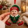 Picture of Personalized Baby Elf Ornament, Custom Baby Photo Christmas Gift, Baby First Christmas Keepsake, Kids Name Acrylic Ornament, Xmas Decor 2026
