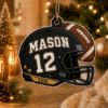 Picture of Personalized Football Ornament, Custom Name Number Player Gift, Football Helmet Christmas Keepsake, Sports Team Gift, Christmas Decor 2026