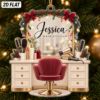 Picture of Personalized Hair Stylist Ornament, Custom Hairstylist Name Christmas Gift, 2D Flat Acrylic Salon Ornament, Hairdresser Gift, Christmas 2026