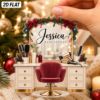 Picture of Personalized Hair Stylist Ornament, Custom Hairstylist Name Christmas Gift, 2D Flat Acrylic Salon Ornament, Hairdresser Gift, Christmas 2026