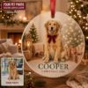 Picture of Personalized Pet Photo Christmas Ornament, Custom Dog 2 Layer Ceramic Acrylic Ornament, Pet Lover Gift, Christmas Keepsake, Dog Mom Gift