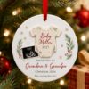 Picture of Pregnancy Announcement Christmas Ornament, Promoted To Grandma Grandpa Gift, Baby Reveal Keepsake, Custom Ultrasound Photo Ornament 2026