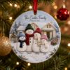 Picture of Personalized Family Christmas Ornament, 2 Layer Ceramic Ornament, Custom Snowman Family Keepsake, Family Name Xmas Gift, Holiday Tree Decor