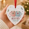 Picture of Personalized Best Friend Christmas Ornament, Custom Besties Coffee Mug Heart Ornament, Friendship Keepsake, Ceramic Acrylic Ornament 2026