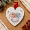 Picture of Personalized Best Friend Christmas Ornament, Custom Besties Coffee Mug Heart Ornament, Friendship Keepsake, Ceramic Acrylic Ornament 2026