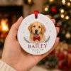 Picture of Personalized Golden Retriever Christmas Ornament, Custom Pet Name 2 Layer Ceramic Acrylic Ornament, Dog Lover Gift, Christmas Keepsake 2026