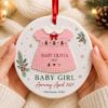 Picture of Personalized Baby Girl Christmas Ornament, Pregnancy Announcement 2 Layer Ceramic Acrylic Keepsake, Baby Coming 2027, Expecting Parents Gift