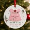 Picture of Personalized Baby Girl Christmas Ornament, Pregnancy Announcement 2 Layer Ceramic Acrylic Keepsake, Baby Coming 2027, Expecting Parents Gift