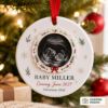 Picture of Personalized Pregnancy Announcement Ornament, Custom Ultrasound Photo 2 Layer Ceramic Acrylic Ornament, Baby Coming 2027, Christmas Keepsake