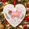 Picture of Personalized Pregnancy Announcement Ornament, Baby Girl Stroller 2 Layer Ceramic Acrylic Keepsake, Baby Coming 2027, Expecting Parents Gift