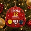 Picture of Personalized Softball Christmas Ornament, Custom Name Number Wood Ornament, Softball Player Gift for Girls, Team Keepsake, Christmas 2026