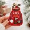 Picture of Personalized Golf Christmas Ornament, Custom Name Golf Bag Wood Ornament, Golf Lover Christmas Keepsake, Golfer Christmas Gift 2026