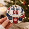 Picture of Custom Volleyball Player Christmas Ornament, Personalized Name Jersey Number Gift, Volleyball Team Keepsake for Girls, Christmas Gift 2026