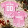 Picture of Personalized Christmas Baseball Jersey, Custom Name Number Snowflake Shirt, Holiday Team Jersey, Family Xmas Gift, Winter Sports Top