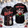 Picture of Personalized Christmas Bowling Jersey, Custom Team Name & Player Name Baseball Shirt, Festive Bowling Gift, Holiday Bowling Team Uniform