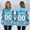 Picture of Personalized Christmas Hockey Jersey, Custom Name Number Team Shirt, Reindeer Snowflake Winter Sports Jersey, Holiday Gift for Hockey Fans