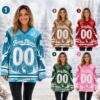 Picture of Personalized Christmas Hockey Jersey, Custom Name Number Team Shirt, Reindeer Snowflake Winter Sports Jersey, Holiday Gift for Hockey Fans