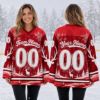 Picture of Personalized Christmas Hockey Jersey, Custom Name Number Team Shirt, Reindeer Snowflake Winter Sports Jersey, Holiday Gift for Hockey Fans