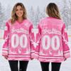 Picture of Personalized Christmas Hockey Jersey, Custom Name Number Team Shirt, Reindeer Snowflake Winter Sports Jersey, Holiday Gift for Hockey Fans