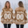 Picture of Personalized Christmas Hockey Jersey, Custom Name Number Team Shirt, Reindeer Snowflake Winter Sports Jersey, Holiday Gift for Hockey Fans