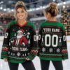 Picture of Personalized Christmas Hockey Jersey, Santa Claus Hockey Shirt, Custom Name Number Team Jersey, Holiday Hockey Gift, Winter Sports Apparel