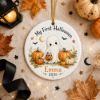 Picture of Baby’s First Halloween Ornament, Personalized Baby Name Halloween Ornament, Cute Ghost Pumpkin Keepsake Gift, Newborn Halloween 2026