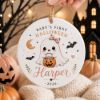 Picture of Baby’s First Halloween Ornament, Personalized Baby Name Halloween Ornament, Custom Infant Keepsake Gift, Cute Ghost Pumpkin Decor 2026