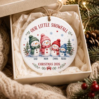 Picture of Personalized Family Ornament, Custom Snowman Family Christmas Ornament, Family Names Keepsake Gift, Christmas Gift for Parents Kids 2026