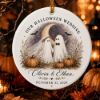 Picture of Personalized Halloween Wedding Ornament, Ghost Bride Groom Christmas Ornament, Custom Couple Names Date, Spooky Wedding Keepsake Gift