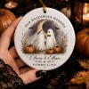 Picture of Personalized Halloween Wedding Ornament, Ghost Bride Groom Christmas Ornament, Custom Couple Names Date, Spooky Wedding Keepsake Gift